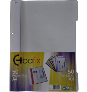 Bafix Telli Dosya Plastik A-4 Gri 66721 50 Li (1 Paket 50 Adet)