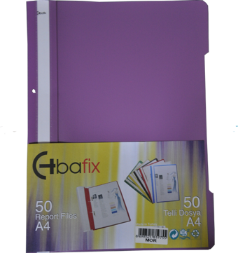 Bafix Telli Dosya Plastik A-4 Mor 66725 50 Li (1 Paket 50 Adet)