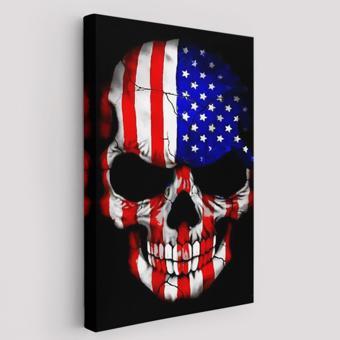 Kurukafa ve Amerikan Bayrağı Dekoratif Kanvas Tablo, Duvar Dekoru 6356