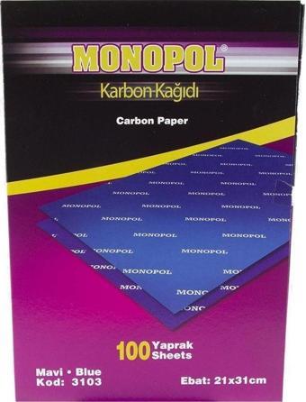 Monopol A4 Karbon Kağıdı Standart Mavi 100 Lü M3103 (1 Paket 100 Adet)