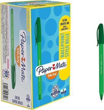 Papermate Inkjoy 100 Kapaklı Tükenmez Kalem Ulv Mürekkepli 1.0 Mm Medium Uç Yeşil (50 Li Paket) S0957150