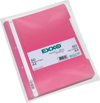 Exxo Telli Dosya Plastik A-4 Pembe 50 Li (1 Paket 50 Adet)