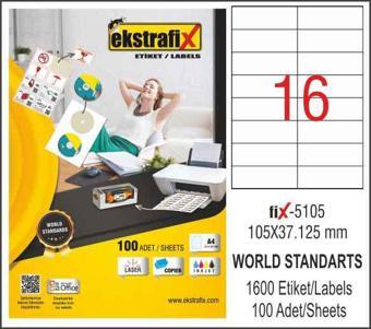 Extrafix (Fix-5105 )Laser Etiket 105 X 37,125 mm q 29E224.T70.00.139751