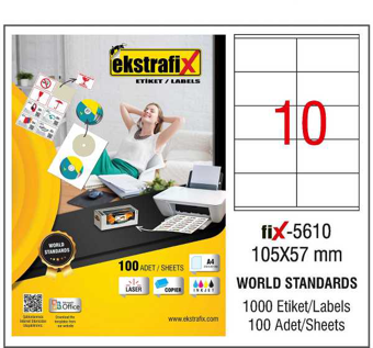 Extrafix Lazer Etiket 105X57 mm Fix-5610 