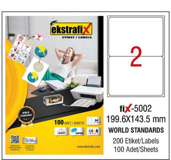 Extrafix Lazer Etiket 199,6X143,5 mm Fix-5002