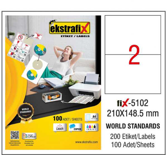Extrafix Lazer Etiket 210X148.5 mm Fix-5102 8699071151029