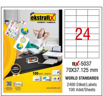 Extrafix Lazer Etiket 70X37,125 mm Fix-5037 8697659886233