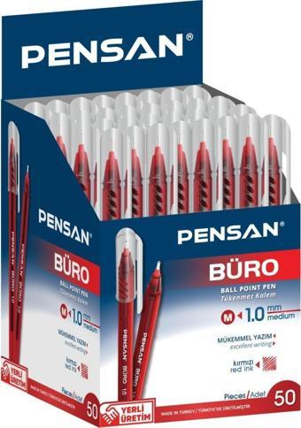 Pensan 2270 Tükenmez Kalem Büro 1 Mm Kırmızı 50 Li  (1 Paket 50 Adet)