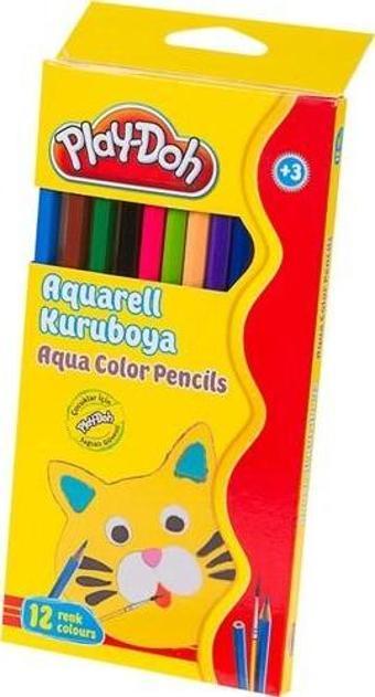Play-Doh Play-Ku010 12 Renk Tam Boy Aquarell Boya Kalemi