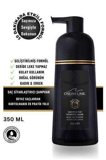 Cream Line Kadın Ve Erkeklere Özel Geliştirilmiş Saç Siyahlaştırıcı Şampuan 350 Ml