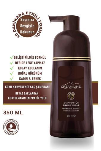 Cream Line Kadın Ve Erkeklere Özel Geliştirilmiş Koyu Kestane Saç Şampuanı 350 Ml