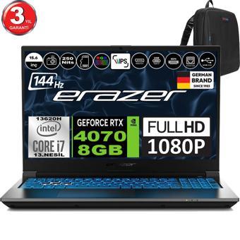 Erazer Deputy P60 Intel Core I7 13620H 16GB 512GB SSD 8gb RTX4070 Freedos 15.6" Fhd IPS 144Hz Taşınabilir Bilgisayar MD62748F01 + Zetta Çanta