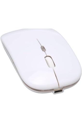 Dnr Bilişim İkisi Birarada Şarjlı Mouse  Bluetooth V5.1 & Wireless 2,4Ghz Sessiz Kablosuz Mouse Beyaz