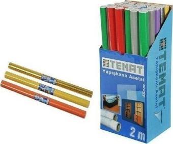 Temat 92365 Asetat Yapışkanlı Rulo 45 CM x 2 MeTre Renkli Karışık Renklerde 1 adet