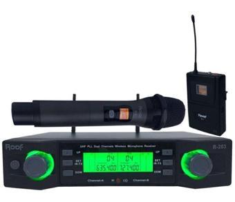 Roof R-203 1 El 1 Yaka 2 Kanal UHF Kablosuz Telsiz Mikrofon