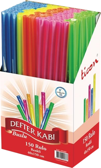 Ticon Rulo Defter Kabı Buzlu Karışık 150 Li (1 Paket 150 Adet)