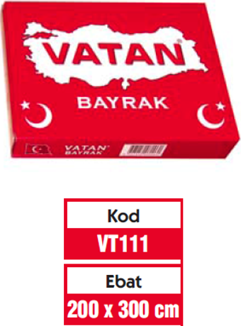 Vatan Türk Bayrağı 200X300 Cm Vt-111