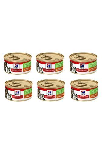 Hill'S Kitten & Mother Tender Mousse Tavuk Ve Hindili Yavru Ve Anne Kedi Yaş Maması 85 Gr X 6 Adet