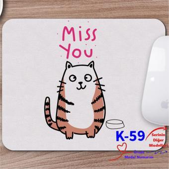 Kedi Tasarımlı Hediyelik Mousepad, Kedili Mouse pad  K Serisi (100 Model)