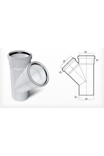 Fırat Dublex Pvc Atık Su Borusu Pimaş Tek Çatal 100 X 50 Mm.
