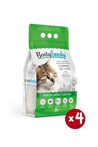 Yeşil Elma Kokulu Topaklanan Ince Taneli Kedi Kumu 5lx4