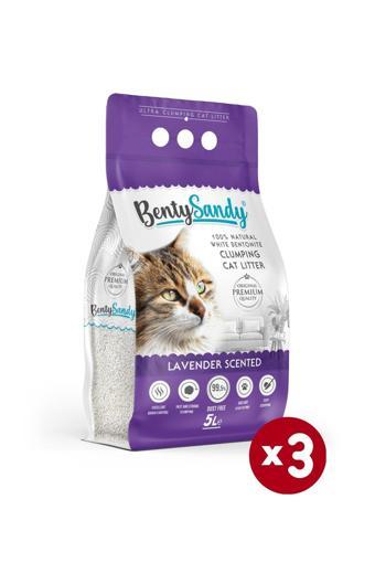 Lavanta Kokulu Topaklanan Ince Taneli Kedi Kumu 5lx3