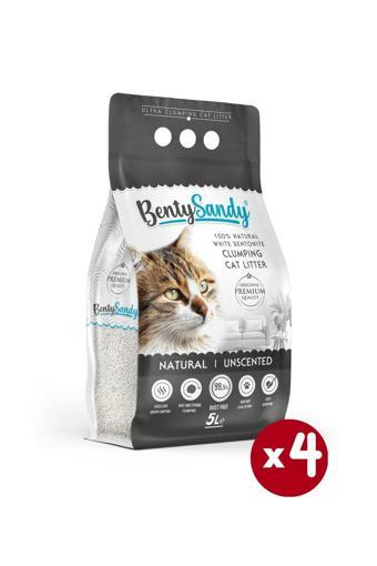 Naturel Kokusuz Topaklanan Ince Taneli Kedi Kumu 5lx4