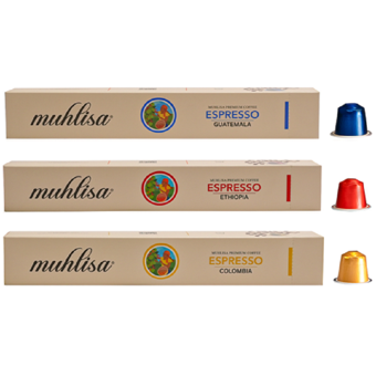 Muhlisa Espresso 3 Çeşit Kapsül Kahve Seti Guatemala, Ethiopia, Colombia (30 KAPSÜL)