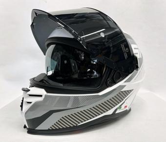 Sway SW 867 POWER White Black Grey Siyah Camlı İç Güneş Vizörlü Kapalı Kask