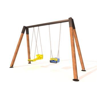 Ahşap Salıncak, Ebeveyn ve Standart Tip Salıncak Koltuklu