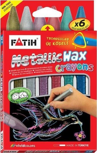 Fatih Mum Pastel Boya Wax Crayons Metalic Kısa 6 Renk 50180