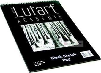 Lutart A4 Akademie Black Sketch Pad Siyah Renk Çizim Bloğu 12 Yaprak 160 Gram Siyah La-Sfa4