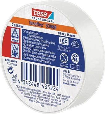 Tesa Elektrik Izolasyon Bandı Beyaz 10 Metre X 15 Mm 53988-00065-00 10 Lu (1 Paket 10 Adet)