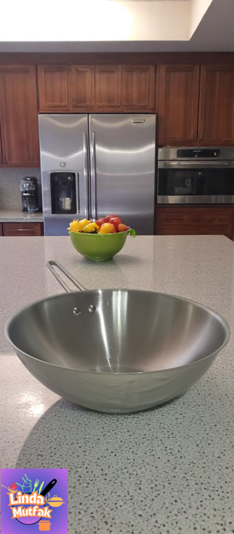 Akdeniz 28 Cm Çelik Wok Tava