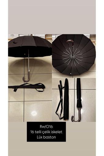 Rainwalker Lüx Çelik İskelet Baston Şemsiye ( 16 Telli )