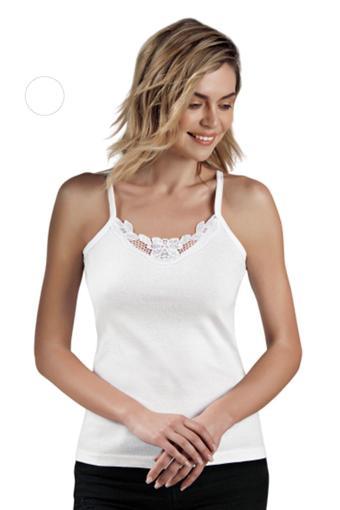 Güryıldız Underwear Güryıldız 3'Lü Beyaz Ribana Ip Askılı Güpürlü Atlet 20005