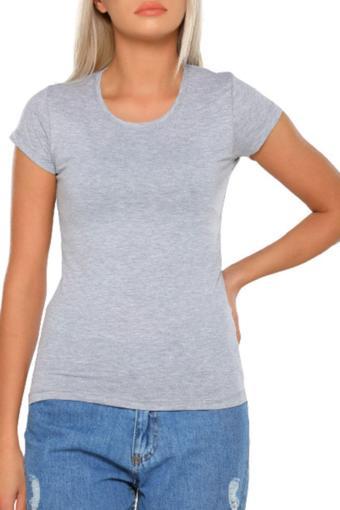 Has Altunkoza 6 Lı Gri Elastan Kısa Kollu Bisiklet Yaka Body 10018
