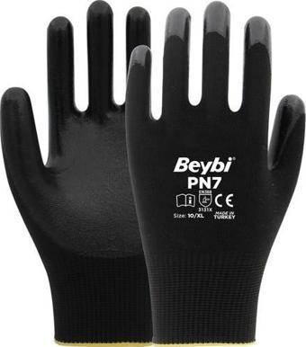 Beybi Nitril Poly Pn7 10 Beden Siyah İş Eldiveni En388 3131X (12 Li Paket)