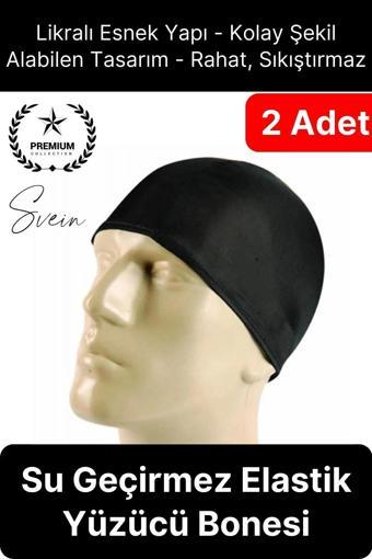 2'li Her Saça Uygun Su Geçirmez Bez Bone Likralı Yüzücü Deniz Havuz Elastik Unisex Kulak Korumalı