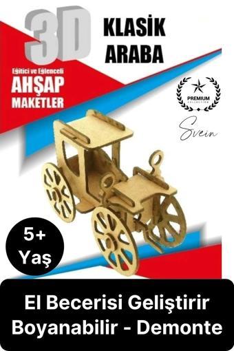 Özel Üretim 3 Boyutlu Minyatür Ham Ahşap Maket Boyanabilir Eğitici Öğretici Motor Beceri Hobi Oyun
