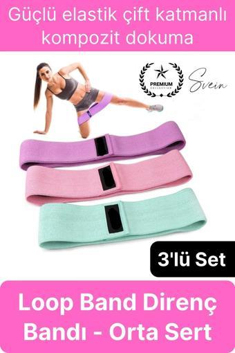 Premium Loop Band Direnç Bandı Orta Sert Spor Egzersiz Aerobik Pilates Squat Lastiği Fitness Yoga