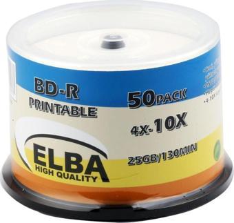 Elba Blu-Ray Bd-R 10X 25 Gb 50 Li Cake Box Printable