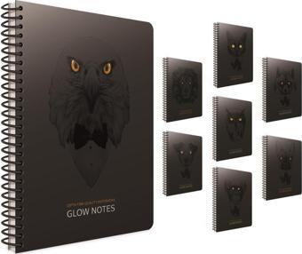 Gıpta Glow Notes A4 Spiralli Karton Kapak Defter 100 Yaprak Kareli (4 Lü Paket) 4207