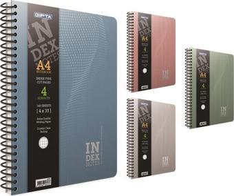 Gıpta İndex Notes A4 Spiralli Sert Kapak Defter 140 Yaprak Kareli (2 Li Paket) 4624