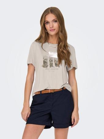 Only Onlfree Life Reg S/S Leaf Top Jrs Kadın T-shirt 15303212