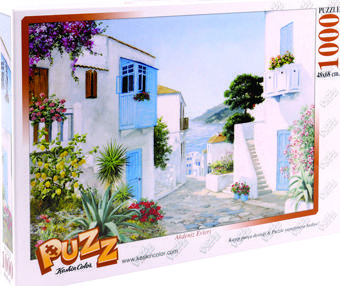 Keskin Color 68X48Cm 1000 Parça Puzzle Yapboz Akdeniz Evleri (Toz Yapıştırıcı Hediyeli)