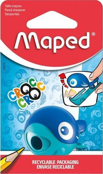 Maped Croc Croc Easy Tek Delikli Kalemtıraş Mavi Blister (1 Adet) 018112