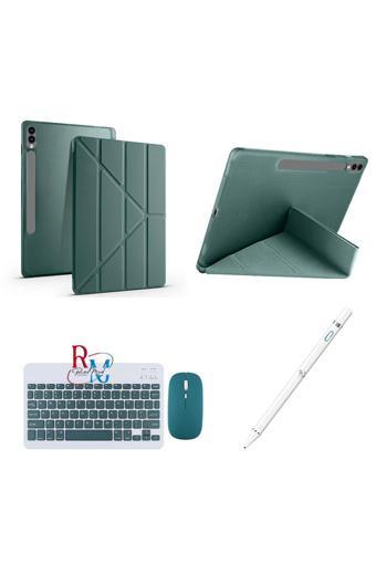 Redmud Teknoloji Samsung Galaxy Tab S9 Plus 12.4 İnç Uyumlu Standlı Kılıf Dokunmatik Kalem Ve Klavye Mouse 3 Lü Set
