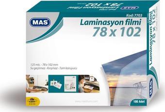 Mas Laminasyon Filmi Parlak 78X102Mm 125 Micron 7703 (100 Lü Paket)