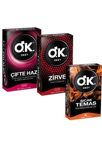 Okey 3 Kutu 3 Çeşit Prezervatif Çifte Haz Zirve Sıcak Temas